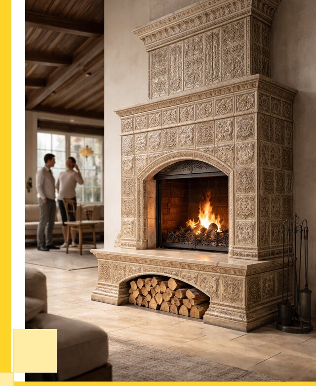 Купить изразцовый камин в Иванове от 258300 р. | ЭриданВнв