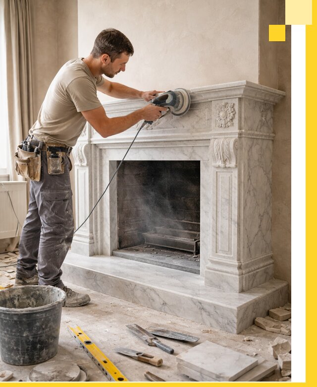 Изготовление и установка мраморных каминов в Иванове под ключ