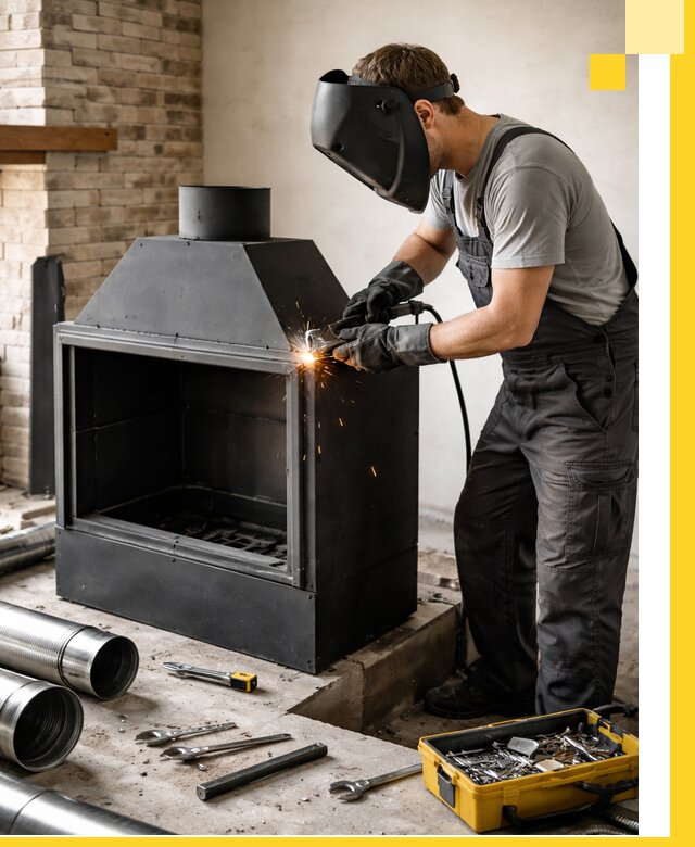 Продажа и установка металлических каминов в Иванове под ключ