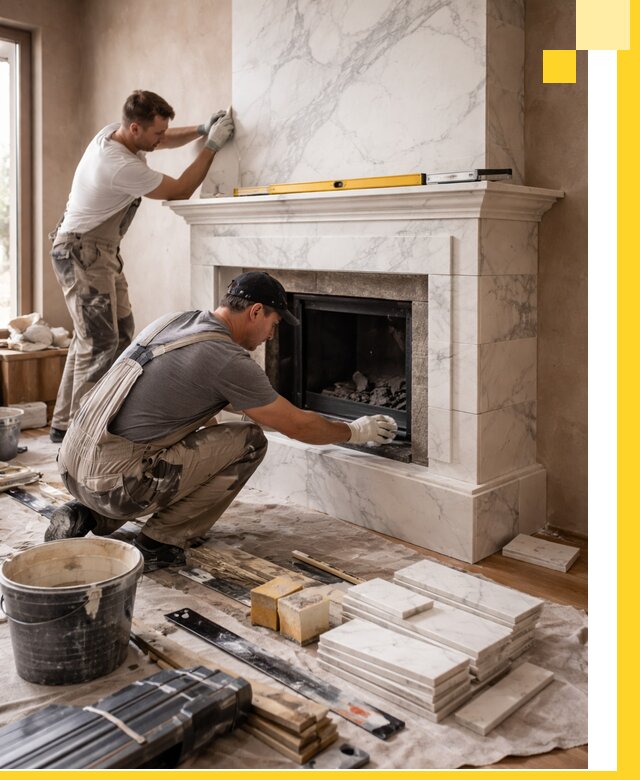 Отделка каминов в Иванове качественные облицовочные работы