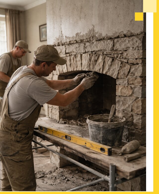 Изготовление каминов под ключ в Иванове, монтаж и отделка