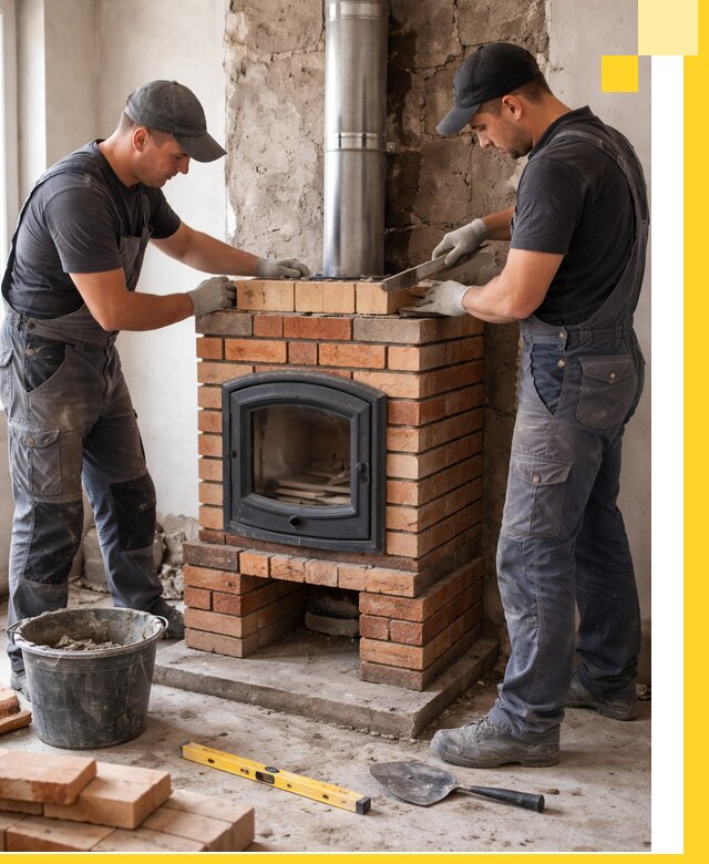 Монтаж печи камина под ключ в Иванове с гарантией и пусконаладкой