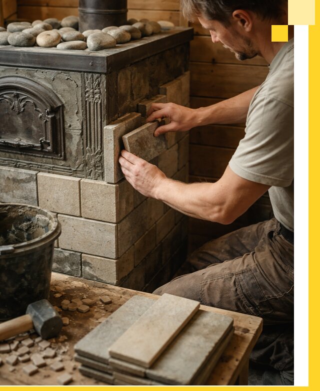 Облицовка банных печей в Иванове профессиональная отделка