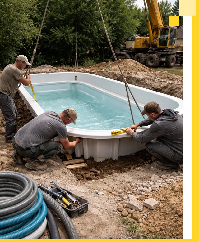 Установка и монтаж композитных бассейнов под ключ в Иванове