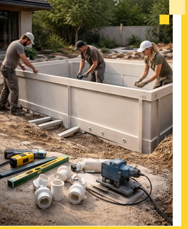 Установка полипропиленовых бассейнов под ключ в Иванове