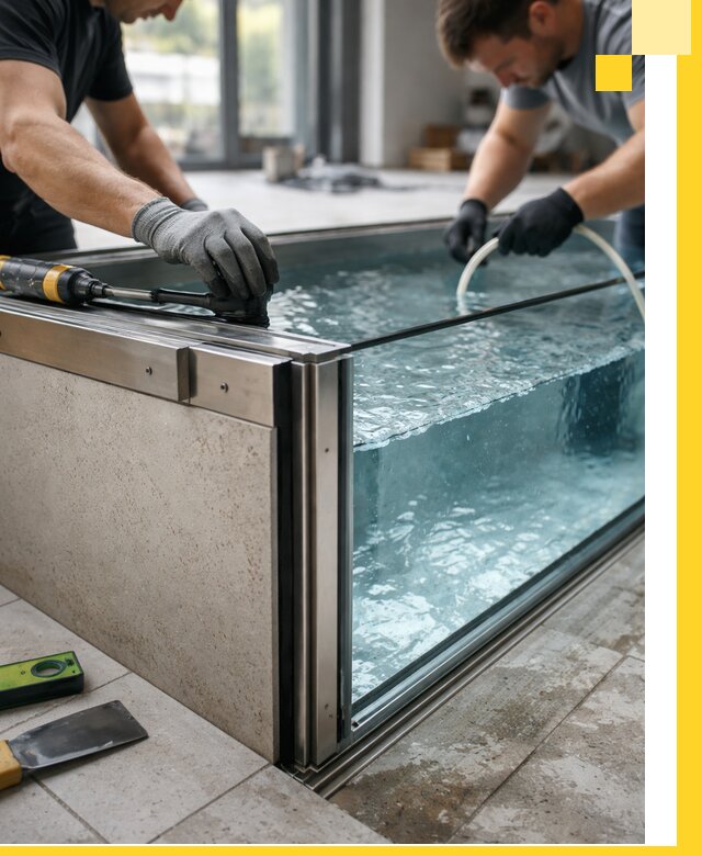 Проектирование и монтаж стеклянных бассейнов в Иванове