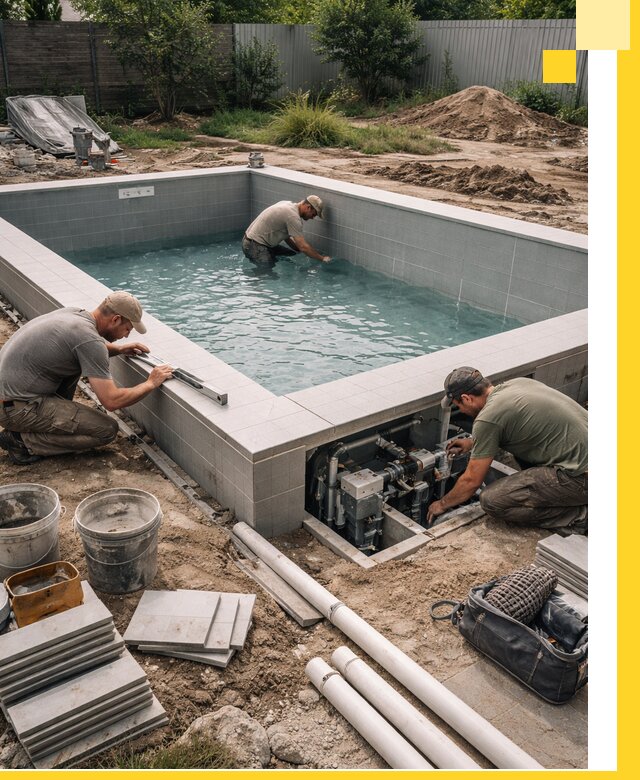 Строительство и монтаж бассейнов для дачи под ключ в Иванове