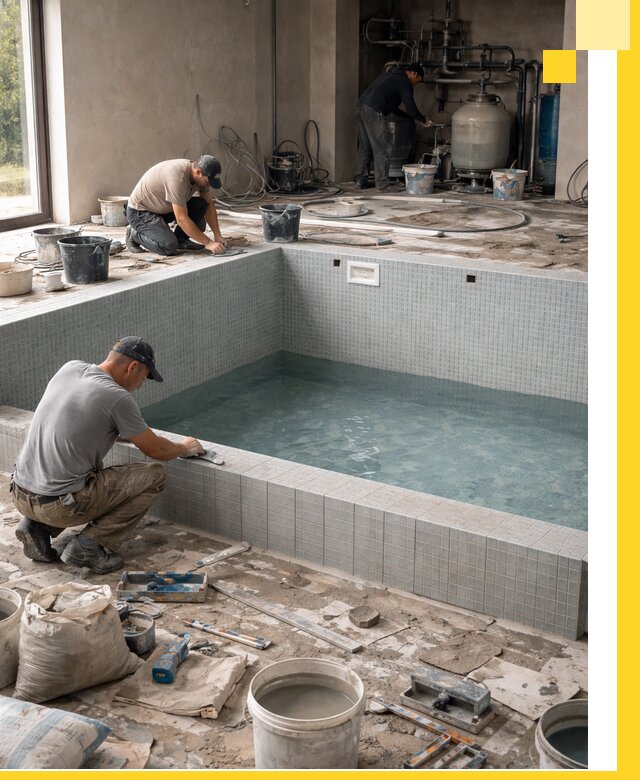 Строительство и монтаж бассейнов в помещении в Иванове