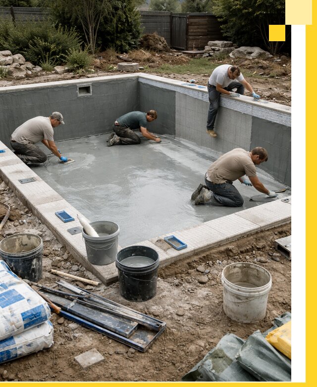 Изготовление и монтаж чаши бассейна под ключ в Иванове