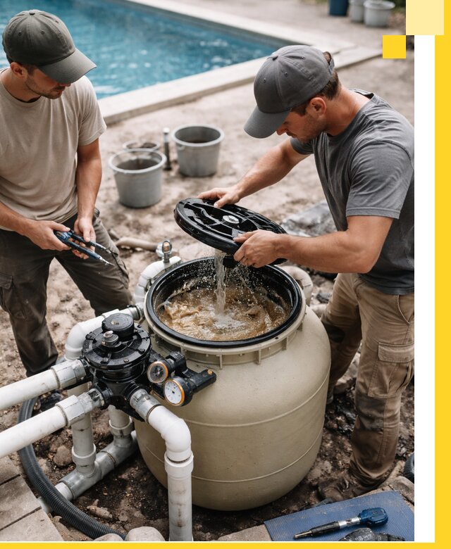 Установка и обслуживание песочных фильтров для бассейнов в Иванове