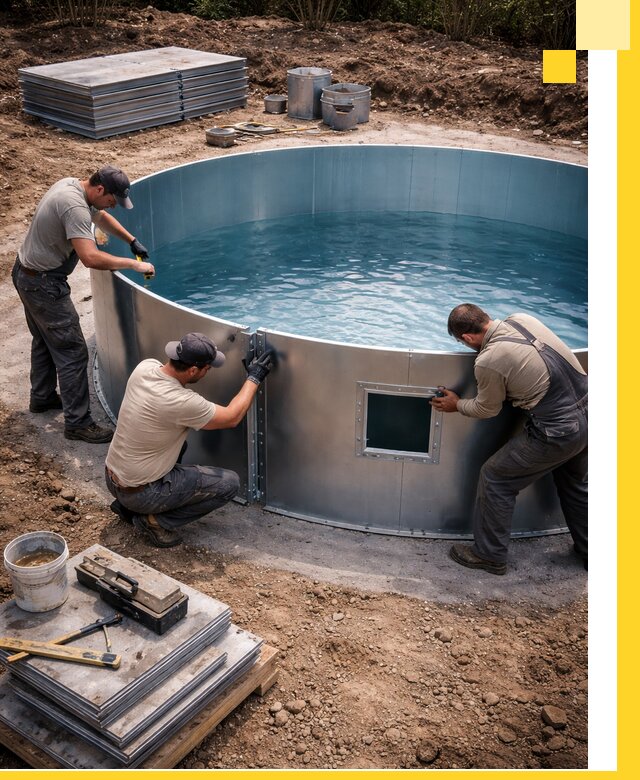 Круглые бассейны под ключ в Иванове проектирование и монтаж