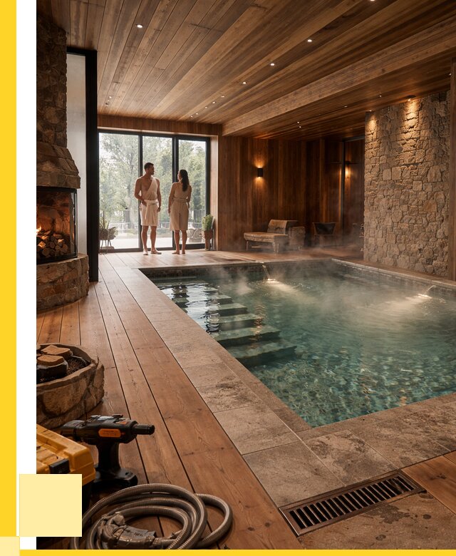 Проекты бань с бассейном под ключ в Иванове от 77490 р., ЭриданВнв