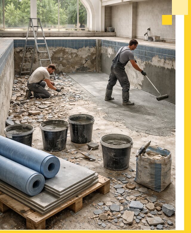 Реконструкция бассейнов в Иванове: ремонт, гидроизоляция