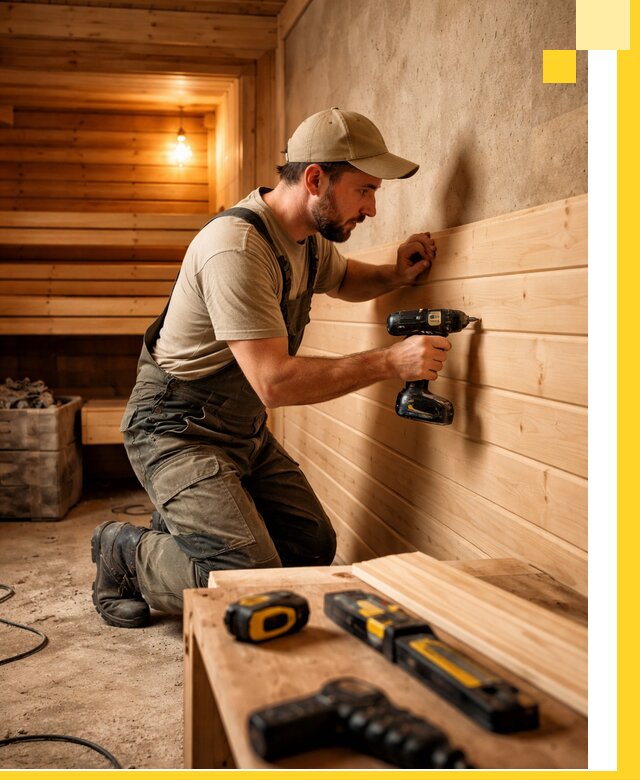 Профессиональная внутренняя отделка бани в Иванове под ключ