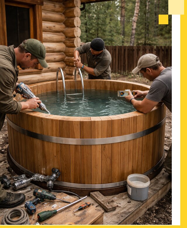 Строительство бань с купелью под ключ и отделкой в Иванове