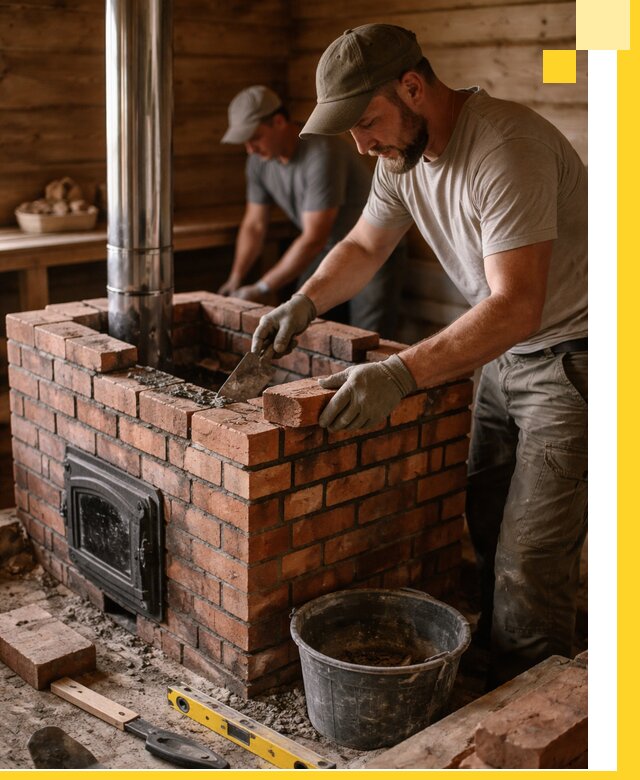 Кирпичные печи для бани под ключ в Иванове, проект и монтаж