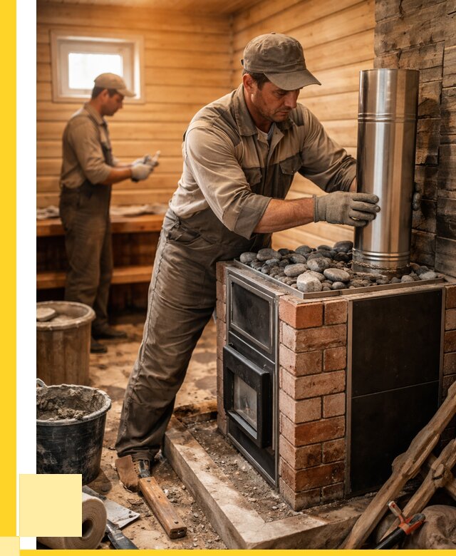 Монтаж печи в бане под ключ в Иванове от 20664 р. | ЭриданВнв