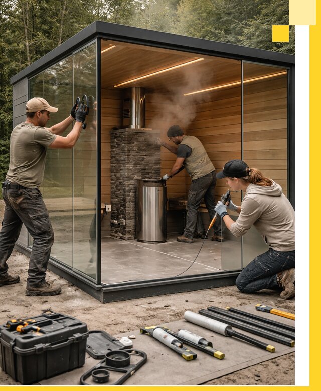 Проектирование и строительство стеклянных бань в Иванове